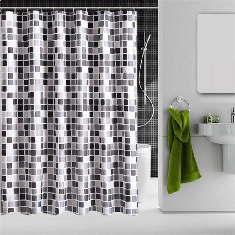 Verdickte Muster Mosaik Duschvorhänge Polyester Wasserdicht Badezimmer Bad
