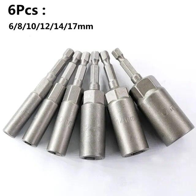 Set de manșoane cu priză hexagonală Duze 5,5 mm-19 mm Set de șurubelnițe electrice Mâner Burghie electrice Șurubelnițe cu impact Instrumente pentru cheie tubulară