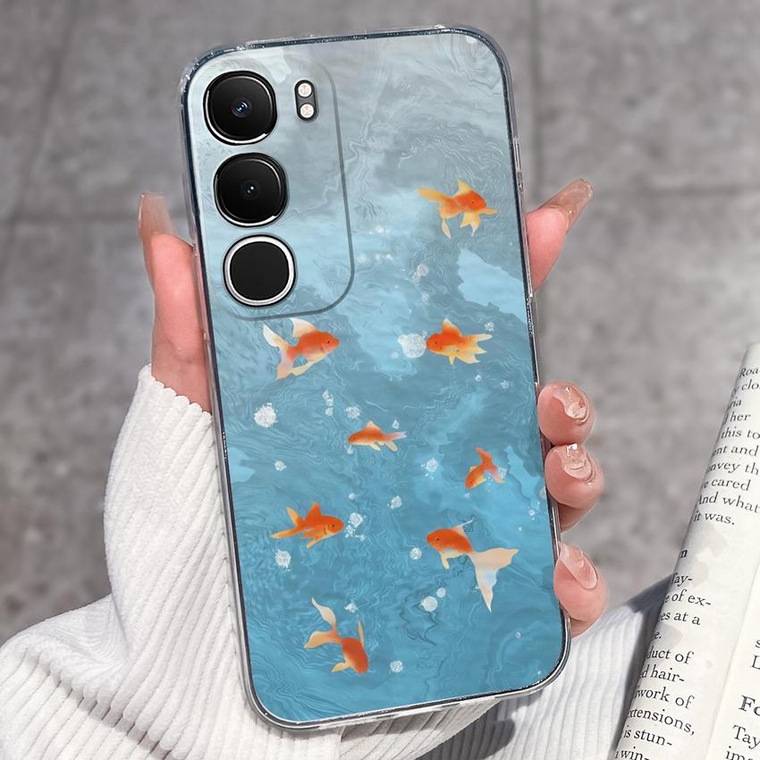 Cute Casing For Vivo Y19s Y19 Y17s Y17 Y16 Y15 Y13 Y12 Y11 Phone Covers Cute Penguin Frog Housing Clear TPU Non Slip Silicone Soft Shell For Vivo Case