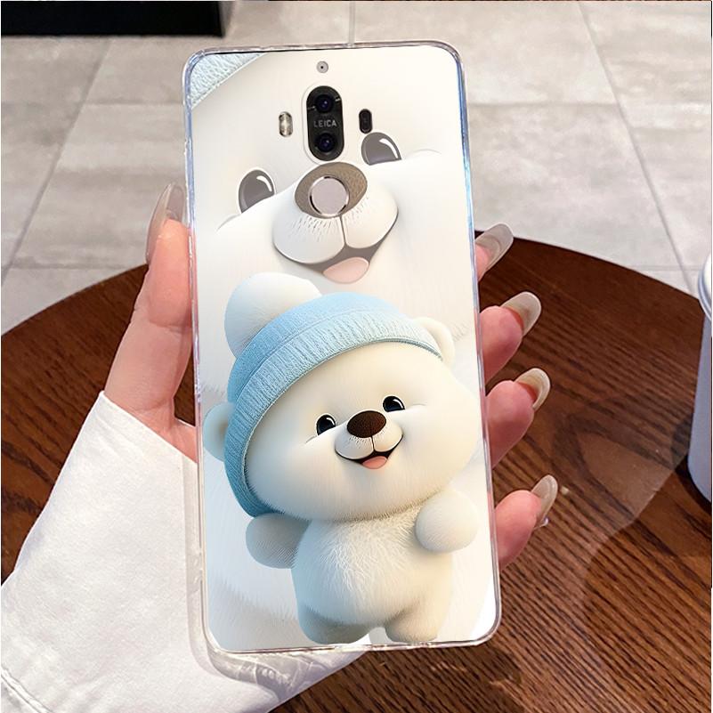 Case For Huawei Mate 9 MHA-L29 MHA-L09 Casing Ultra-thin Slim Clear Soft Silicone Phone Case Luxury Cute Love Rabbit Funny Cover