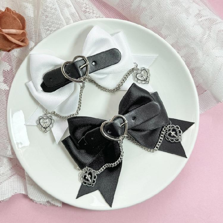 Heart Chain Hair Pin Punk 2000s Girl Chain Hair Clip Hair Bows Female Headpieces