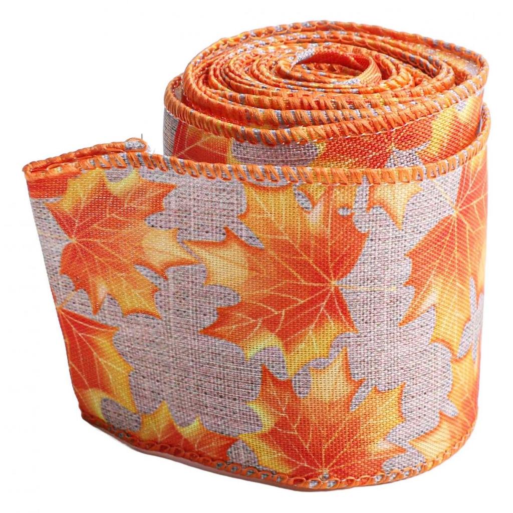 Thanksgiving Ribbon Autumn Harvest Overlock Ribbon Pumpkin