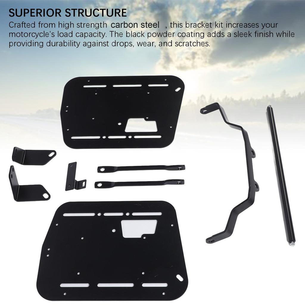 Motorcycle Side Case Bracket Kit Heavy Duty Carbon Steel Safe Support Motorcycle Side Saddlebag Rack