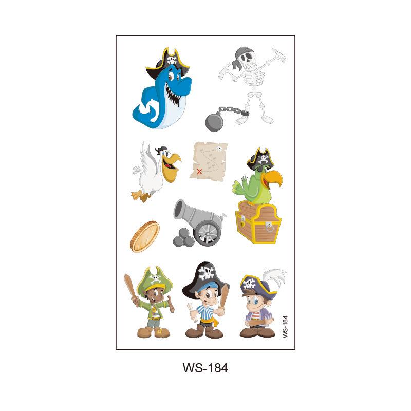 Children's Pirate Cartoon Waterproof Temporary Tattoo Stickers for Face & Arm - Fun Party Collection