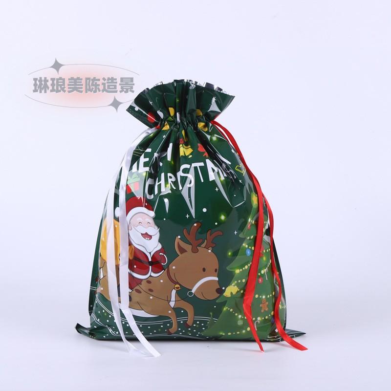 50pcs Christmas Creative Gift Bags Kindergarten Children's Drawstring Aluminum Foil Packaging Bag Gift Candy Storage Bags