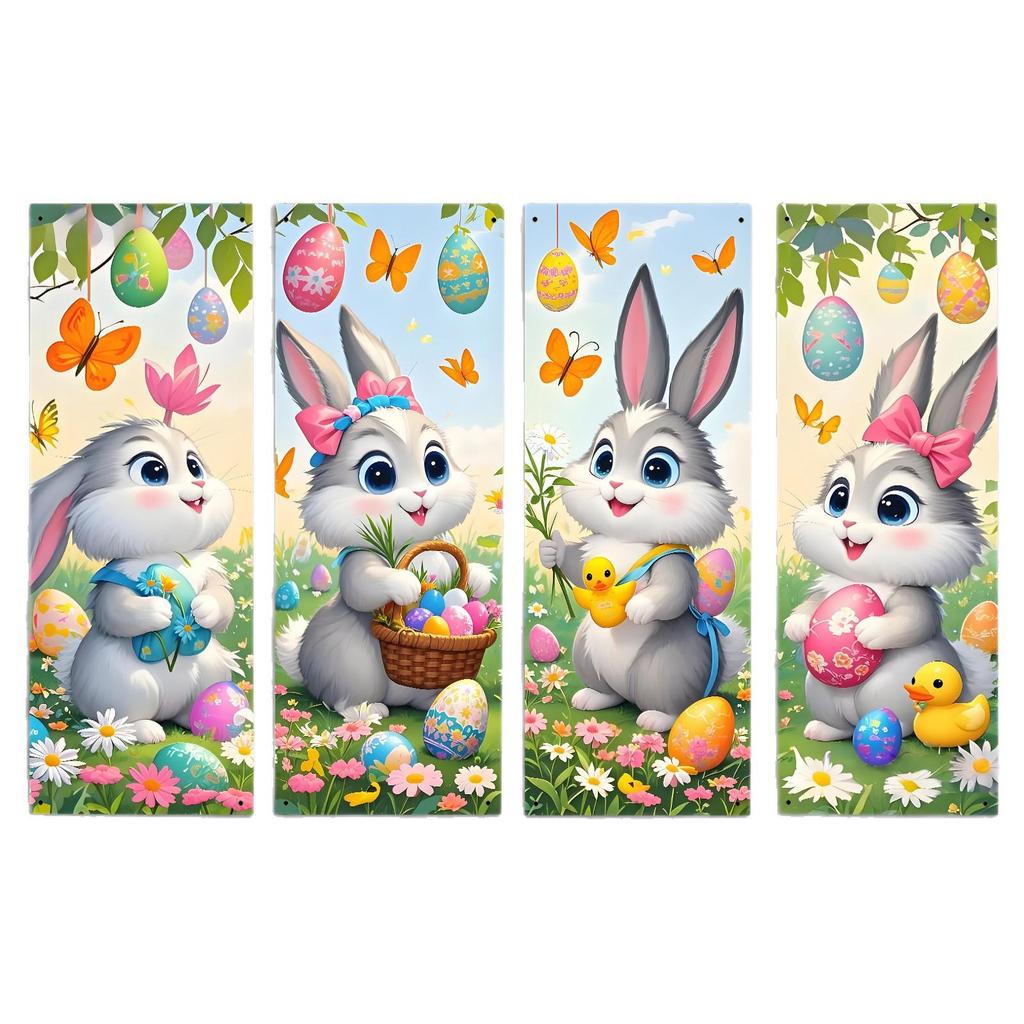 Easter Cartoon Rabbit Decor Set for Outdoors
