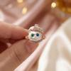 Rhinestone Dog Head Ring Kitten Animal Ring Personality Irregular Opening Ring  for Cat Dog Lovers
