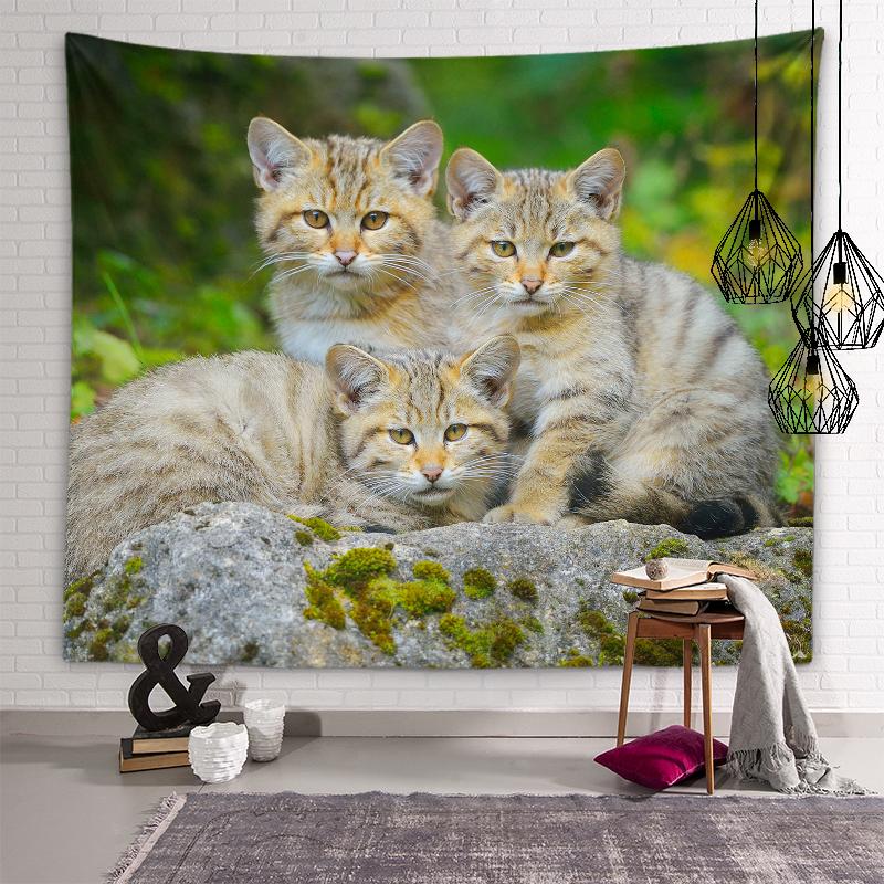 Cute Cat Tapestry Background Wall Art Decoration Wall Hanging Bedroom Dormitory Room Kawaii Home Decoration