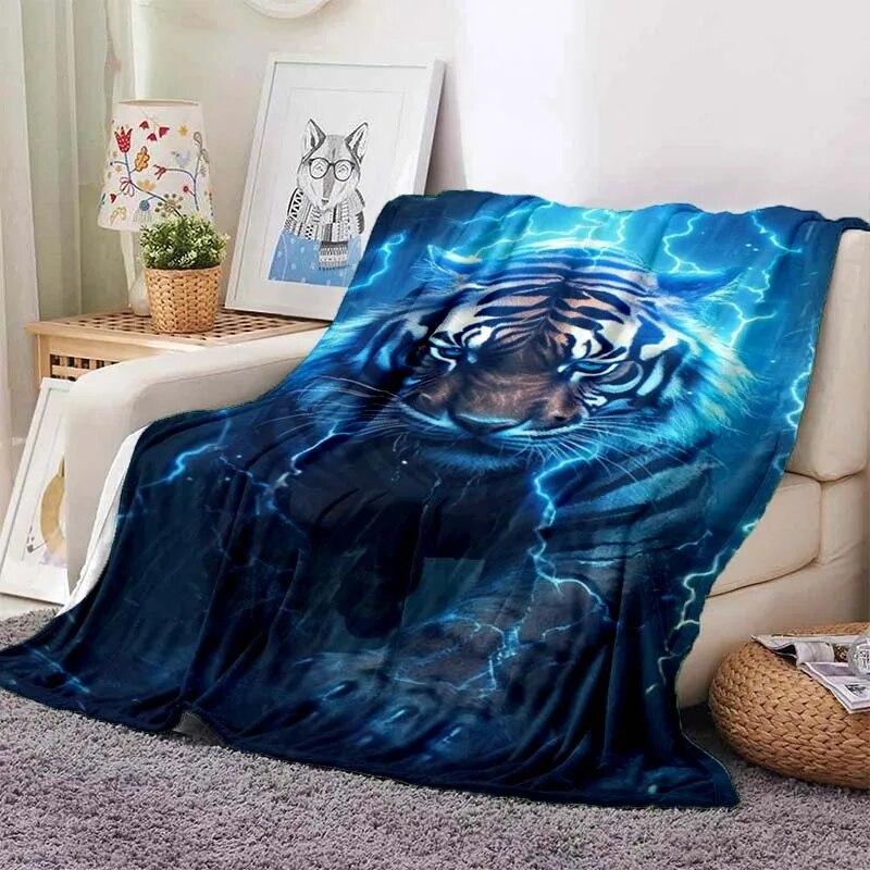 Beast Animal Tiger, Sabretooth Cartoon Soft Plush Blanket,Flannel Blanket Throw Blanket for Living Room Bedroom Bed Sofa Picnic