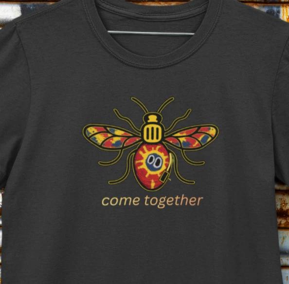 Manchester Bee Primal Scream Styled Indie Rock T-Shirt / Retro Creation Tee 4XL