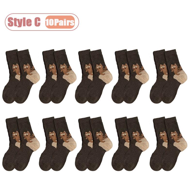 Boneless Cat Feather Yarn Socks High Tube Stackable Design Breathable Warm Winter Cartoon Womens Mid Calf Ankle Socks