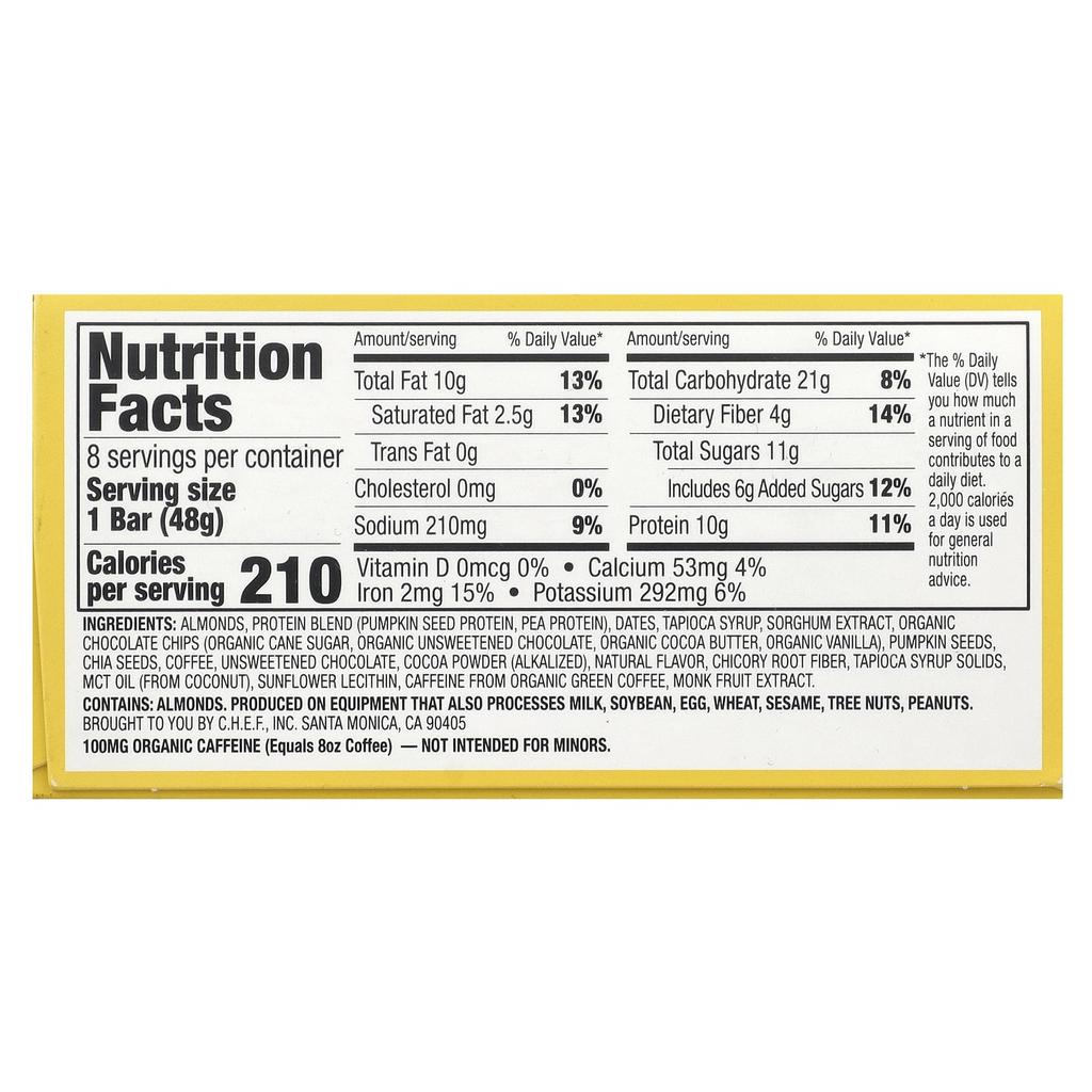 Cafe Mocha Almond Chips, 8 Squares, 48G (1.69Oz) Each