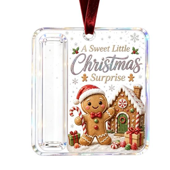 Reusable Christmas Tree Decor Cash Gift Ornament, Clear Acrylic Money Holder, Holiday Xmas Unique Stocking Stuffer for Hanging Decoration, Funny Ways