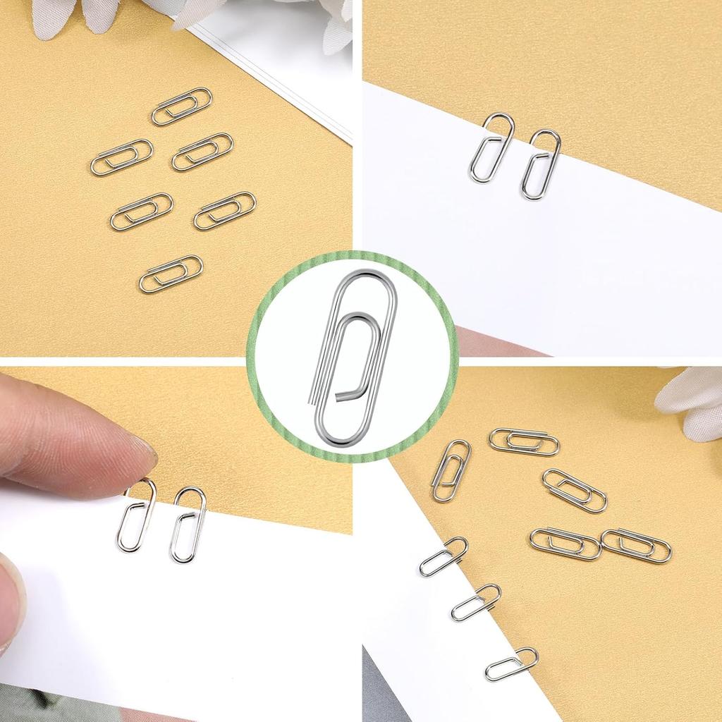 100PCS Metal Mini Paper Clips 0.6inch (15mm) Small Paperclips Super Cute Tiny Paperclips Finish Steel Tiny Paper Clips Journaling Decorative Small