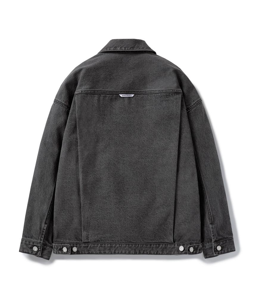 Minimalproject Washed Oversized Trucker Denim Jacket Mdj101 [Black]