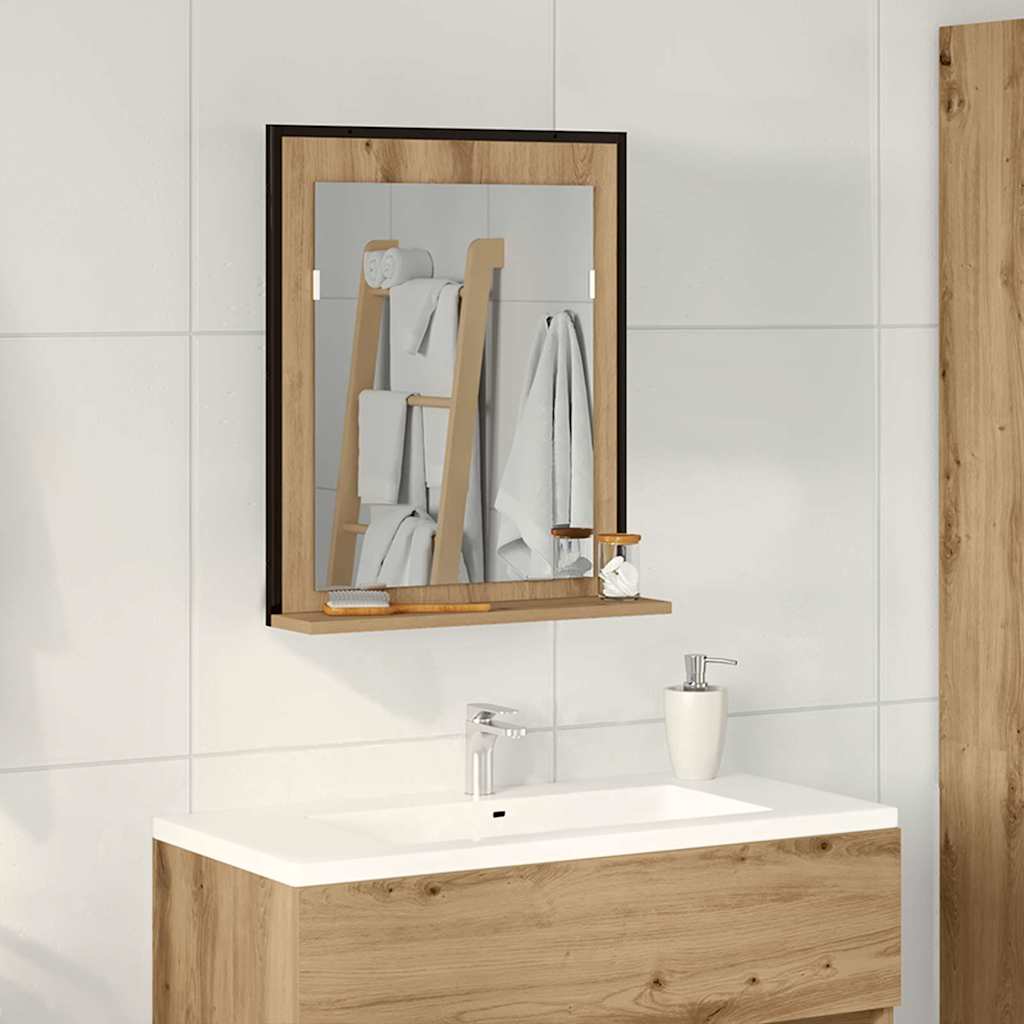 Artisan Oak Mirror 50 x 12 x 60 cm Glass and Engineered Wood