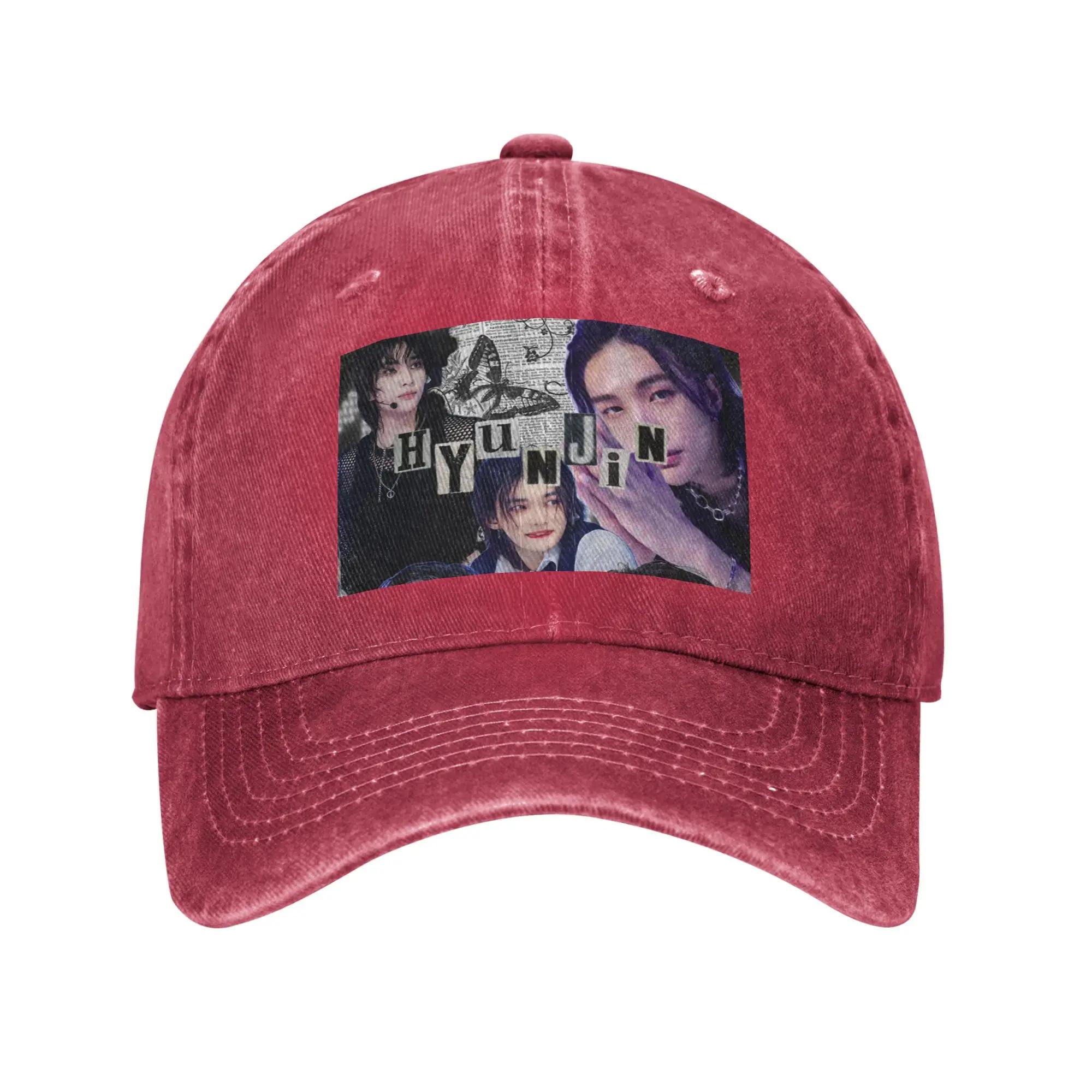 HyunJin Korean Kpop Singer Denim Cap Casual Baseball Caps Adjustable Hat Summer Unisex Baseball Hats One Size
