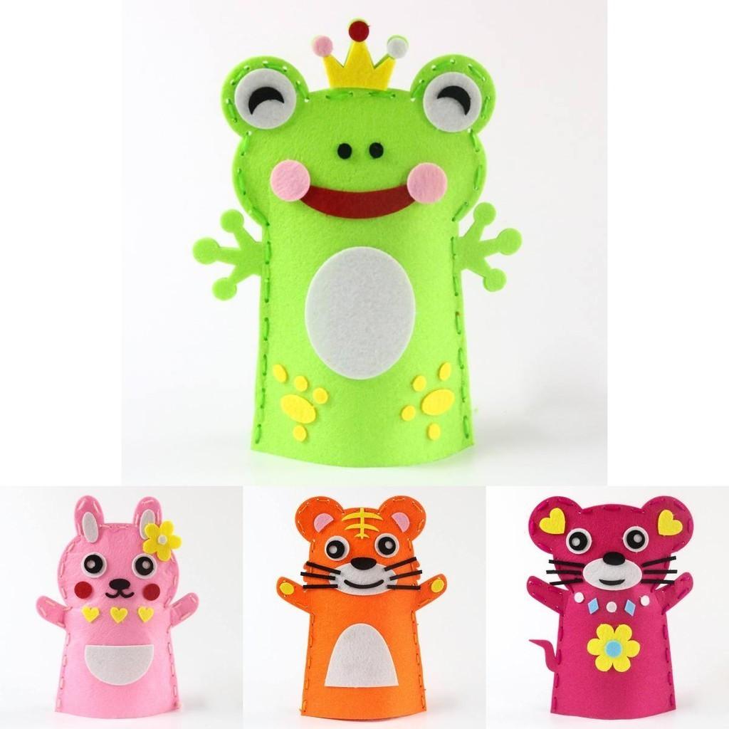 Children's Diy Craft Kit Non-woven Fabric Cartoon Animal Hand Puppets Kindergarten Handicraft Toy Set Characters)