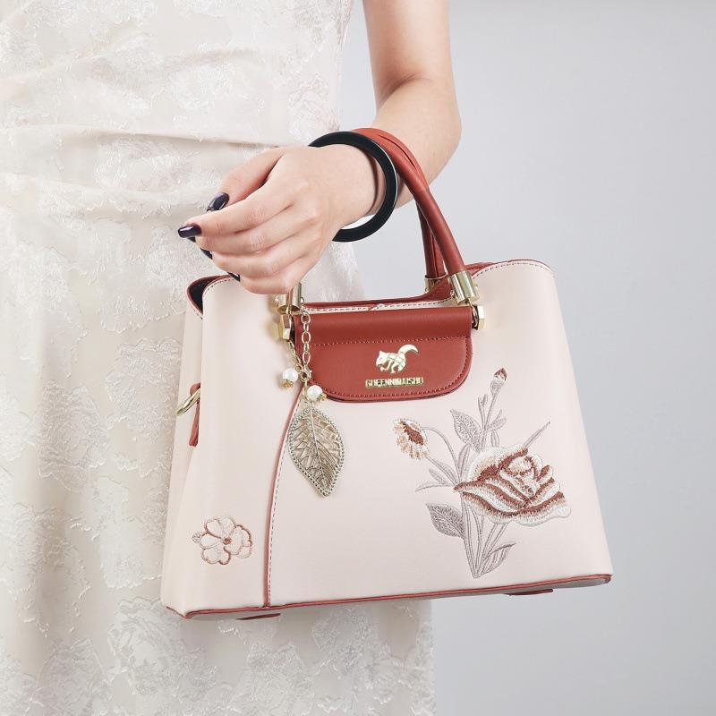 New Chinese style embroidery Valentine's Day gift bag Mother's day light luxury large capacity mother bag handbag messenger