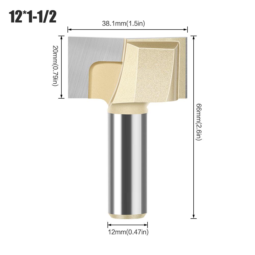 Professional Grade 6 Handle 12 Handle Bottom Cleaning Knife Slotting Knife Flat Bottom Cutter Milling Bottom Engraving Machine Carbide Woodworking