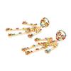 Skeleton Dangle Earrings Colorful Rhinestones Skull Stud Earrings Halloween