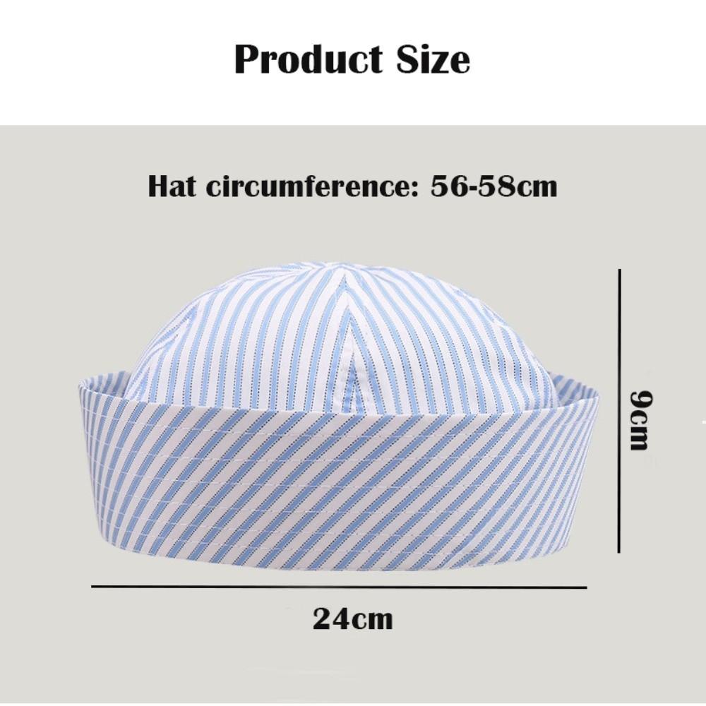 Fashion Stripe Cosplay Sailor Hat Comfortable Breathable Stage Performance Hat Thin Lightweight Beret Unisex