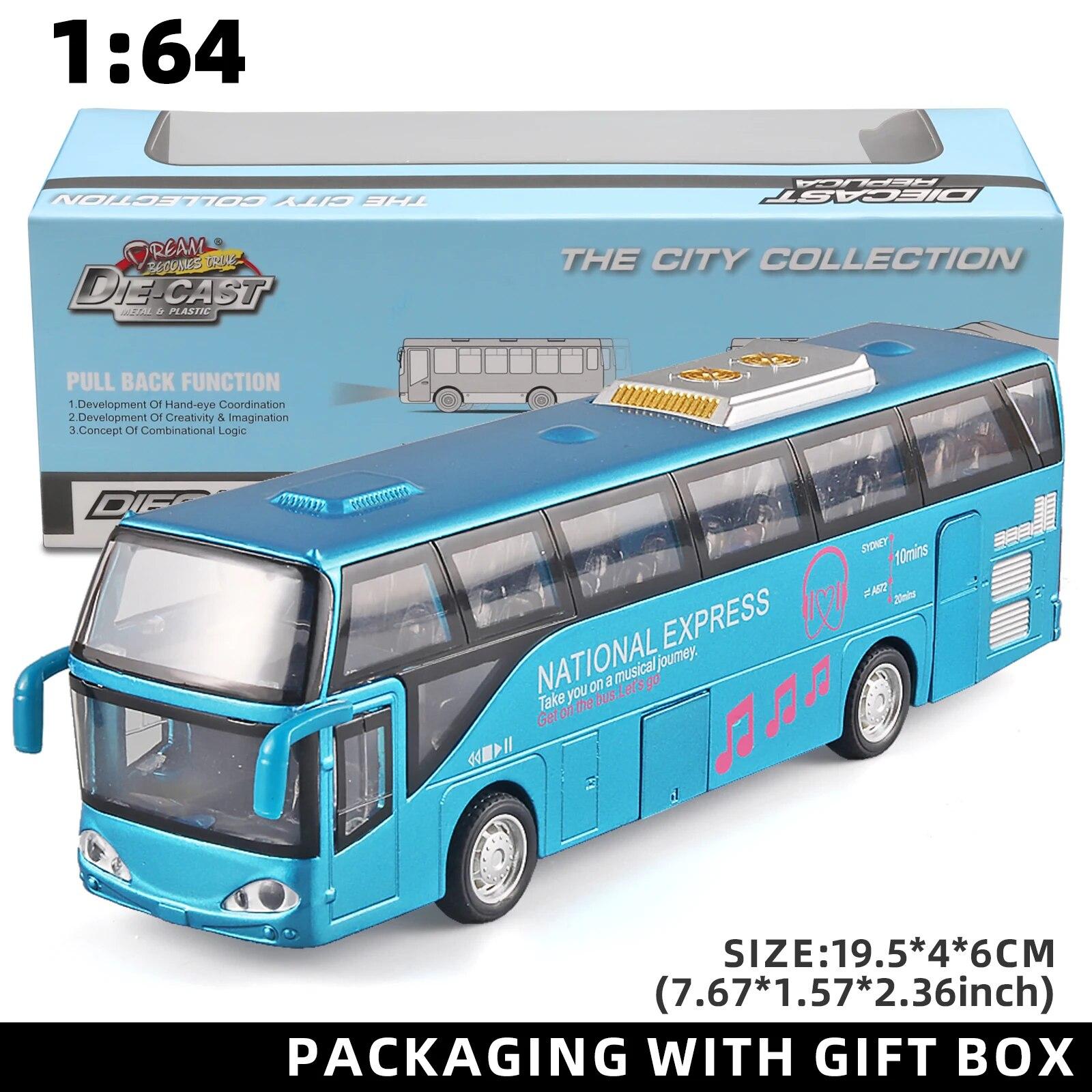 

Children s Bus Alloy Model with Sound & Light Features - Fun & Interactive - Ideal for Playtime, Learning, Or Decorating