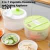 Multi Functional Vegetable Slicer Salad Spinner, Manual Quick Drying Fruit Washer, with Kitchen Tool for Vegetables Slicing Blade Design, Dryer