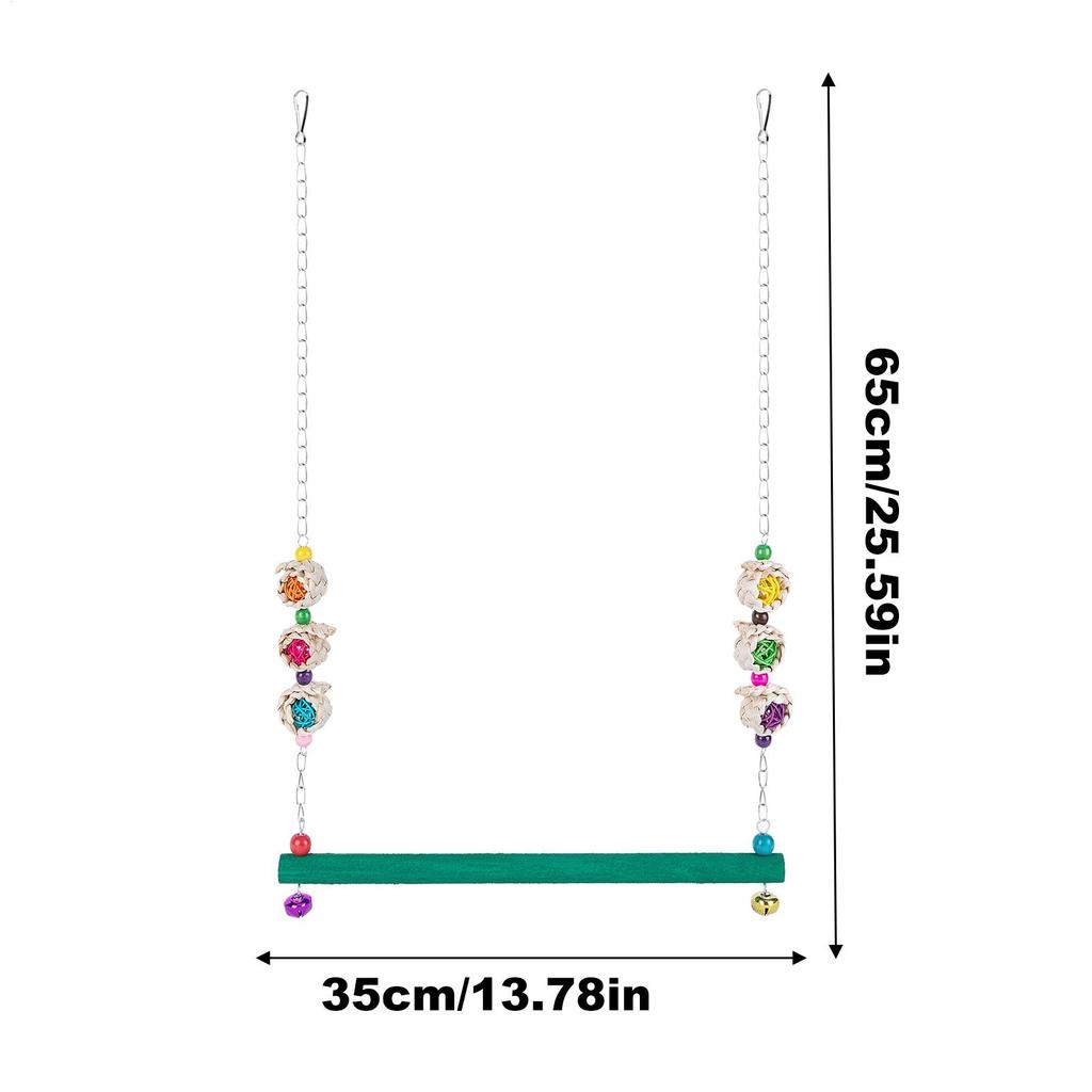 Houpací hračky pro slepice do kurníků se zvonkem Ptačí hračky se 2 ratanovými koulemi Dřevěná houpačka Hračka pro papoušky pro obohacení hry Odpočinek Domácí drůbež