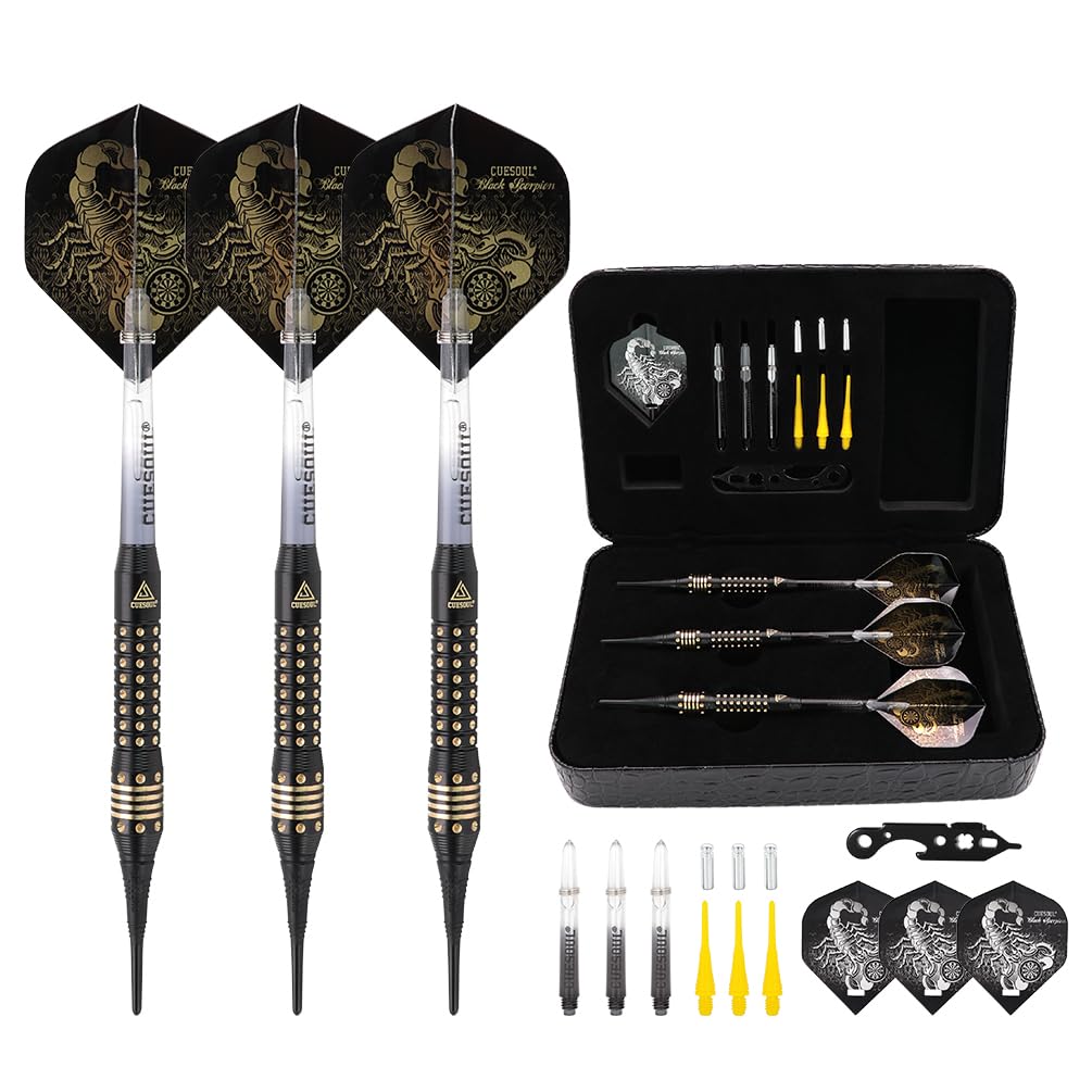 CUESOUL black scorpion deluxe soft tip darts set 16g B2306