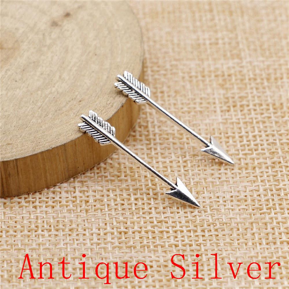 Bow Arrow Shaped Charms Pendant For Bracelet Necklace Jewelry Making Craft Findings