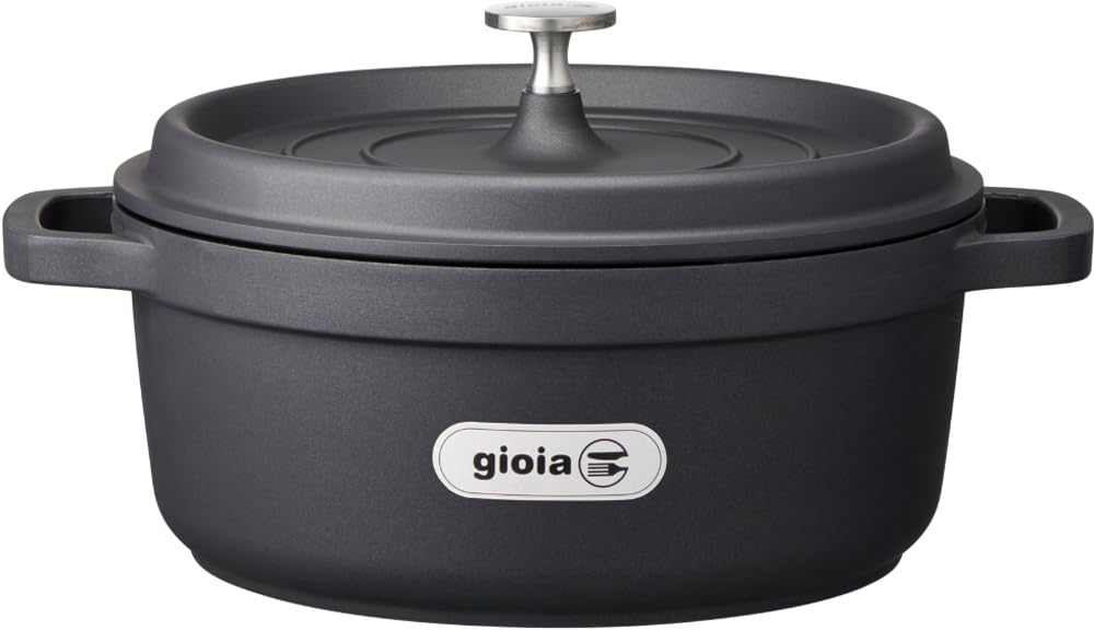 

Mannen Gioia 24cm Induction Cooktop Casserole with Ideal for Stewing and Lid, Curry, Black, XC-24BK чёрный