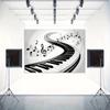 2D Planar Background Banner - Creative Piano Music Pattern Background Fabric, Used for Photo Party Supplies and Event Decoration