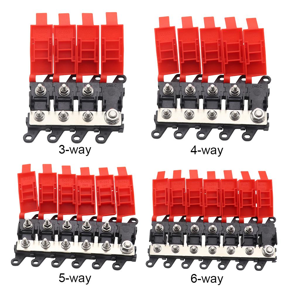 3/4/5/6-fach Auto Midi Sicherungskasten Blockhalter 200A Hochleistungs-Sicherungskasten Schraubanschluss Sicherungstyp Stromverteilung für Auto LKW Wohnmobil