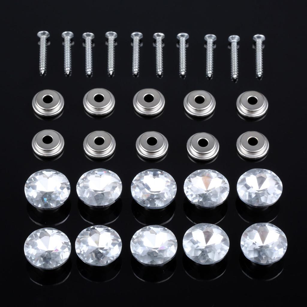 DRELD 10 Pezzi Chiodini da Tappezzeria in Cristallo di Diamante Puntine Borchie Spilli 16/18/25/30mm Divano Borsa Decorazione Murale Accessorio per Mobili