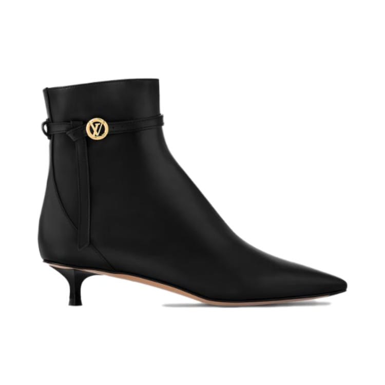 LOUIS VUITTON Stellar Leather Ankle Boots 3.5cm Women's Black 1ACLBJ