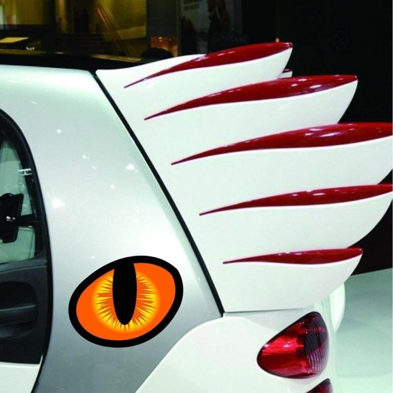 Simulated Eye Car Body Stickers Scratch Concealer Flexible Adhesive Decoration For Vehicle And Doors