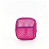 Candy Color Square Mesh Cosmetic Organization Storage Bag With Zipper Portable Sundries Pouch For Travel With Rope 1Pc