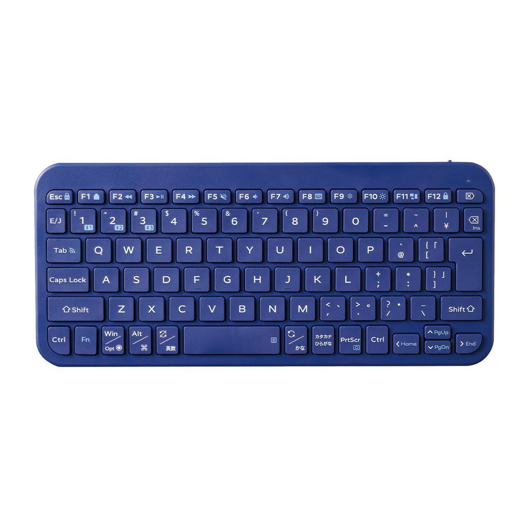 Elecom Wireless Keyboard Bluetooth Slint Thin Pantograph 3 Units OS Automatic Identification Blue Multi-Pairing