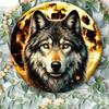 Rustic Wolf Iron Metal Wall Art 8x8 Inches Halloween Home Decor