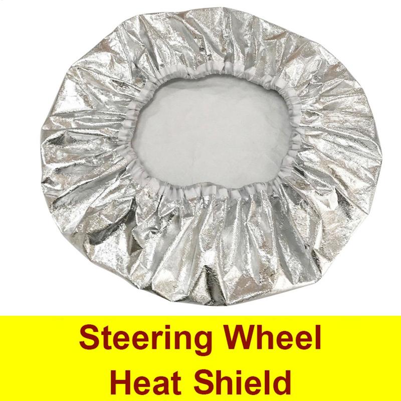 Universal Car Steering Wheel Sun Block Silver Coated Steering Wheel Sun Block Steering Wheel Sunshade Resist UV Heat Insulation