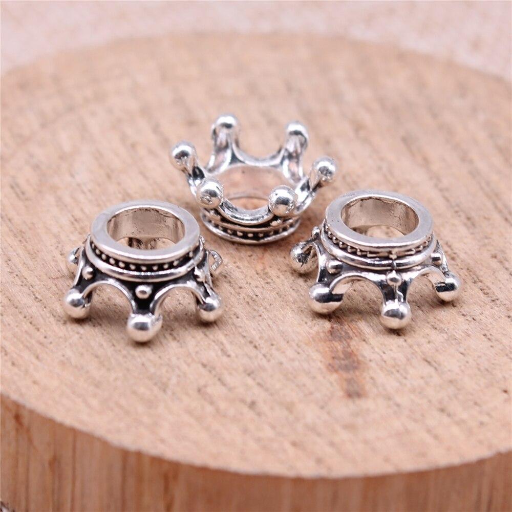 20Pcs 3D Crown Charms Jewelri Charm Antique Silver Color 12X12X6mm