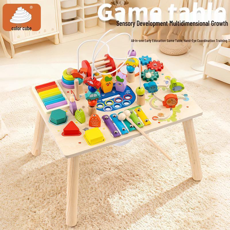 Wooden Multifunctional Busy Board with Bead Maze - Early Education Toy for Children
