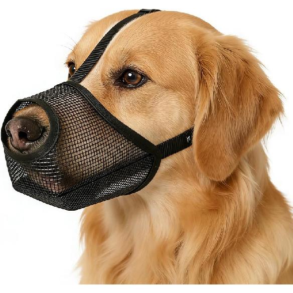 Dog Muzzle, Soft Mesh Muzzles for Small Medium Large Dogs, Breathable Adjustable Puppy Muzzles for Grooming Biting Chewing Scavenging, Allows