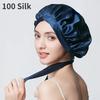 Bonnet de nuit en pure soie pour femmes Casquette de nuit en soie naturelle de luxe Bonnets de nuit Protection des cheveux Turban Head Wraps