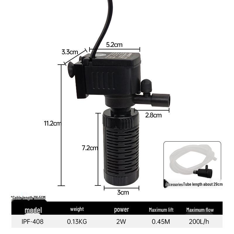 Ultra-Quiet Mini Aquarium Filter & Oxygen Pump