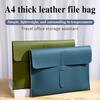 Faux Leather Document Bag Large Capacity Lightweight Waterproof Document Organizer Business Students Portable File Holder