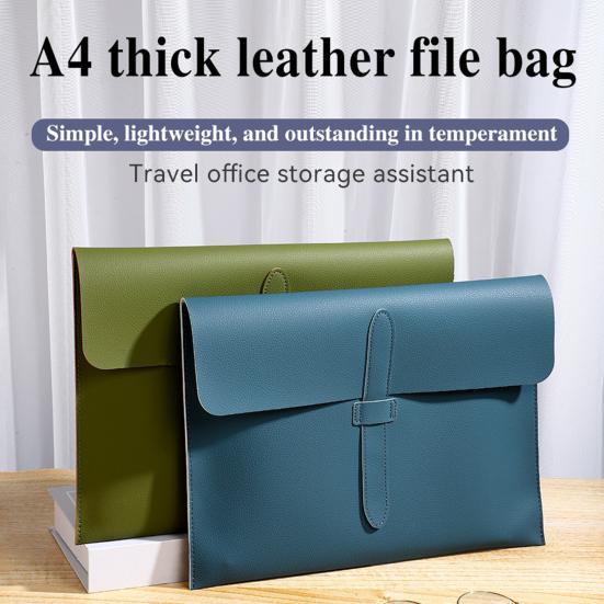Dokumententasche aus Kunstleder, große Kapazität, leicht, wasserdicht, Dokumentenorganizer, für Geschäftsleute und Studenten, tragbarer Aktenhalter mit sicherem Verschluss