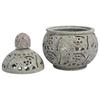 Crocon Soapstone Tealight Candle Holder with Elephant Motif – Decorative Lantern for Home, Office, and Living Room – 4x4 Inch with Lid