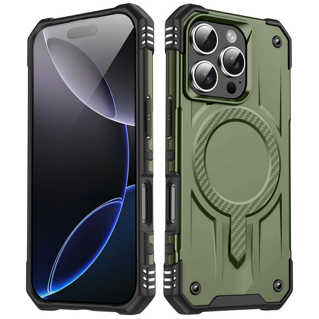 For iPhone 16 Pro Max Case Compatible with MagSafe Four Corner Airbags PC+TPU Phone Cover